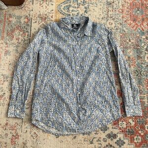 Madison Mathews Indian block print cotton lightweight long-sleeve button down